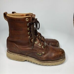 Ad‎ Tec steel Toe water resistant leather boots size 10